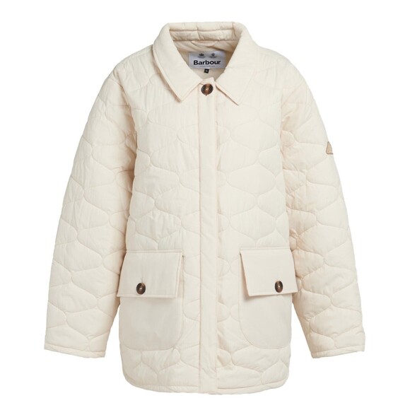 BARBOUR Women's Leilani Quilted Patch-Pocket Jacket in Cream size‎ 2X NWT $280 - Picture 1 of 10